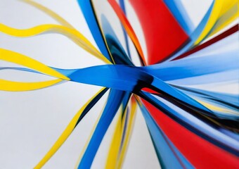 Abstract Painting of Vibrant Primary Color Explosion and Energy