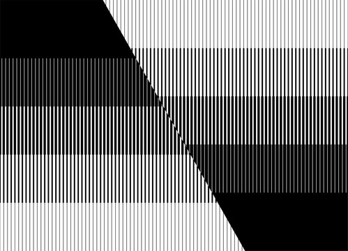 Vector black and white striped background with place for text in retro style. Modern pattern of parallel lines for advertising, interior, packaging. Design element. Stripes. Halftone