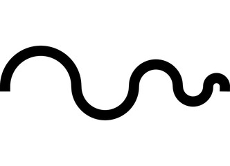 Black curved line on white background. Design element for advertising, printing, packaging, covers. Modern vector background with place for text. road