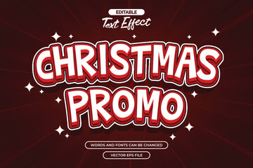 Christmas promo editable text effect with red background