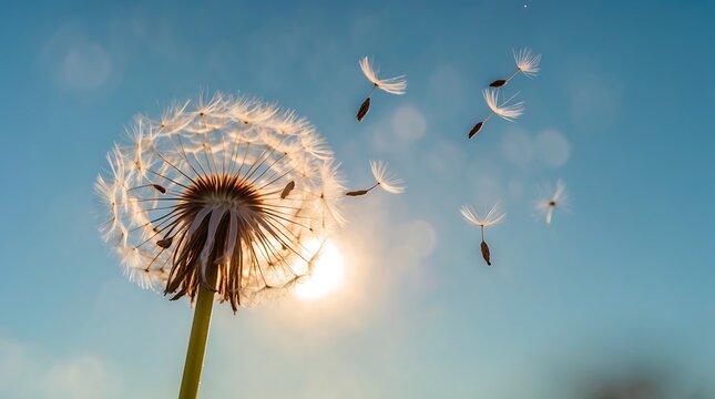 dandelion on blue sky - Powered by Adobe