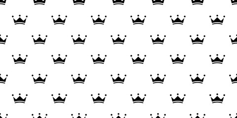 Minimal Black Crown Seamless Pattern