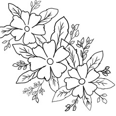 Flowers pattern black and white