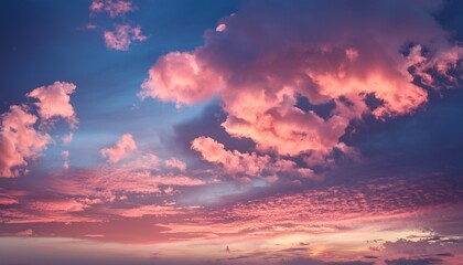 Sunset Sky Background With Pink Clouds