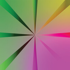 Abstract colorful geometric vector illustration with bright rainbow lines and blue and pink shape pattern backdrop