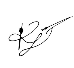 Overall Style and Form: The image features a highly stylized logo or signature, drawn with thick, flowing, connected lines, resembling calligraphy or artistic cursive.