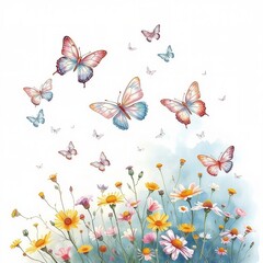 BUTTERFLIES AND FLOWERS