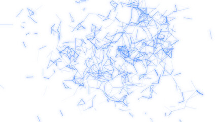Blue Particles Plexus scatter in the air effect.Plexus Particles exploding effect