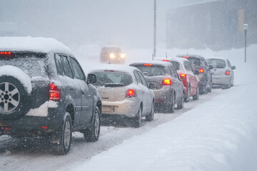Dangerous Winter Commute With Low Visibility