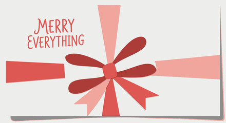 Festive gift with a bow and the words Merry Everything.