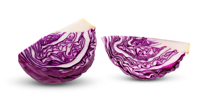 Red cabbage slice isolated on transparent ( image from camera )