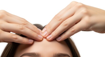Forehead massage for headache relief and stress reduction wellness spa treatment for relaxation therapy