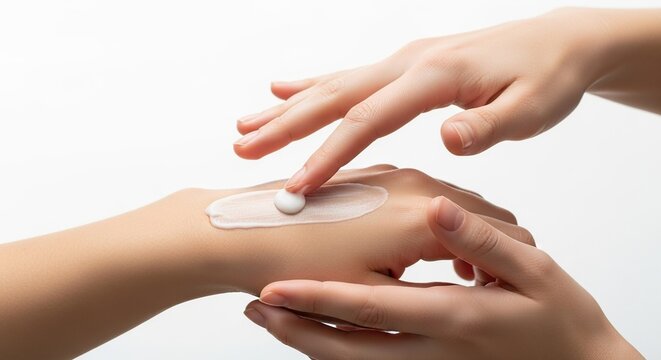 Hand cream moisturizing skincare routine for healthy skin and beauty treatment for dry skin relief