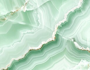 Close-up of polished surface with layered green and white patterns