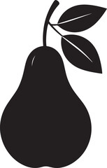  Fresh Pear Fruit Silhouette Vector Illustration