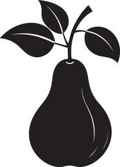  Fresh Pear Fruit Silhouette Vector Illustration