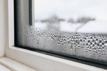 Condensation On Interior Window Glass In Winter