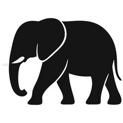 Fototapeta premium Elephant Silhouette Black Vector Illustration