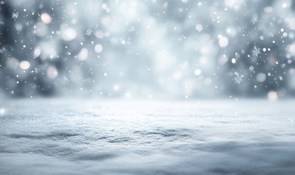 Enchanting Winter Wonderland Scene with Crystalline Snow and Magical Light Effects