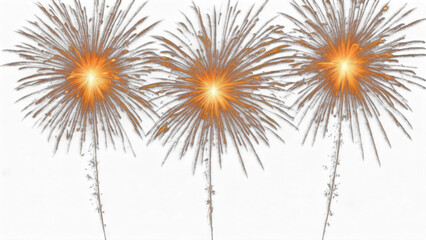 Sparkling fireworks illustration with golden glow and glowing sparks, suitable for festival visuals, backgrounds, and celebration projects