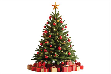 A beautifully decorated Christmas tree adorned with ornaments,
