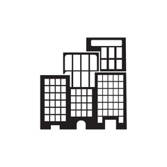 Corporate building vector isolated black and white contrast.