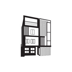 Buildings icons. Bank, Hotel, Courthouse. City, Real estate, Architecture buildings icons. Hospital, town house, museum. Urban architecture, city skyscraper. Vector