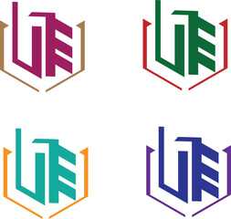 Geometric LIFE Logo Variations – Bold Typography in Hexagonal Frames