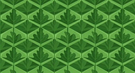Green Leaf Pattern - Nature-Inspired Geometric Design.