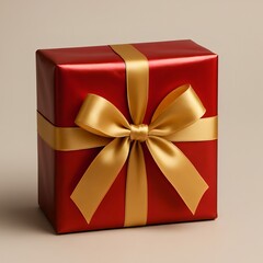 赤と金のリボンの高級ギフトボックス｜Red and Gold Luxury Gift Box
