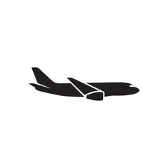 Silhouette of a modern passenger airplane in flight, isolated on a, representing air travel and aviation