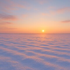 雪原に昇る朝日｜Winter Sunrise Over Snowfield
