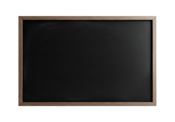 Blank Blackboard with Wooden Frame on a White Background, Ideal for Educational Settings, Restaurant Menus, or Office Presentations
