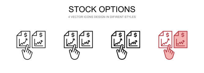 Stock Options in 4 different styles vector illustration