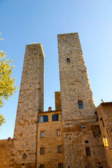 Historic towers and medieval buildings in San Gimignano, Tuscany