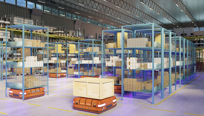 Automated Warehouse Uses Robotic Systems