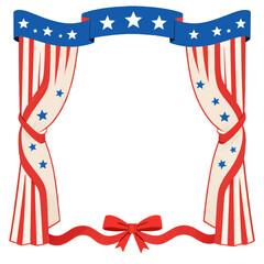 Obraz premium American flag themed decorative frame with stars and stripes