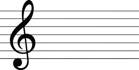 Treble clef music stave staff notation symbol for musical notes © GraphicGrove