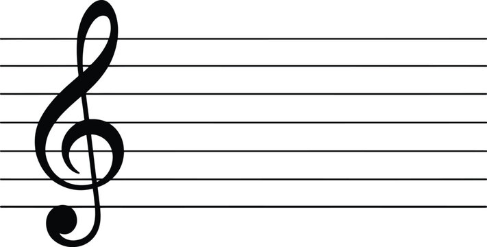 Treble clef music stave staff notation symbol for musical notes