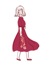 girl in a pink dress