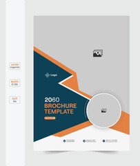 Front page corporate a4 brochure design, modern, editable, clean, simple, creative shapes