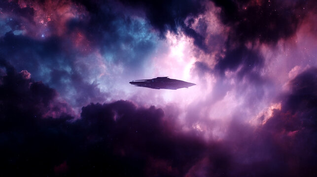 Futuristic skyscraper connecting to a digital universe of data and stars.