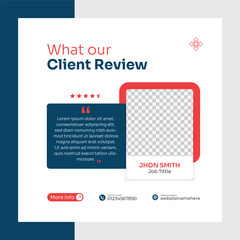 Elegant customer opinion square layout for agency, brand, and product satisfaction.