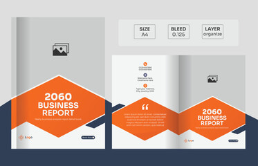 Editable A4 Yearly Analysis Report Brochure Layout for Corporate Use, annual report cover template