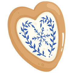 Blue Porcelain Christmas Cookies and Sweets | Delft Blue Holiday Clipart | Blue and White Winter Vector