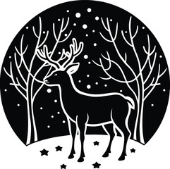 deer and tree