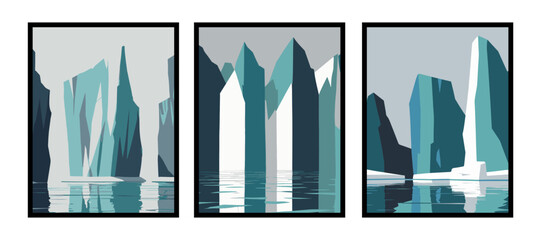 Glacial Blue Horizon Modern Artprint