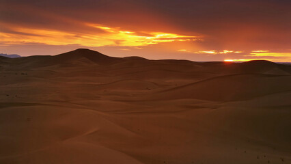 Sahara desert at sunset