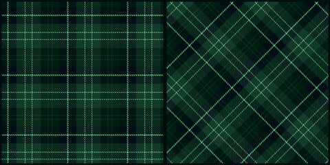 Dark green blue tone plaid seamless pattern vector. Background graphic tartan fashion design use for print, texture, cloth, fabric, flannel.