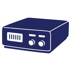 Obraz premium Generic electronic device icon illustration with knobs display and simple design in flat vector isolated on white background